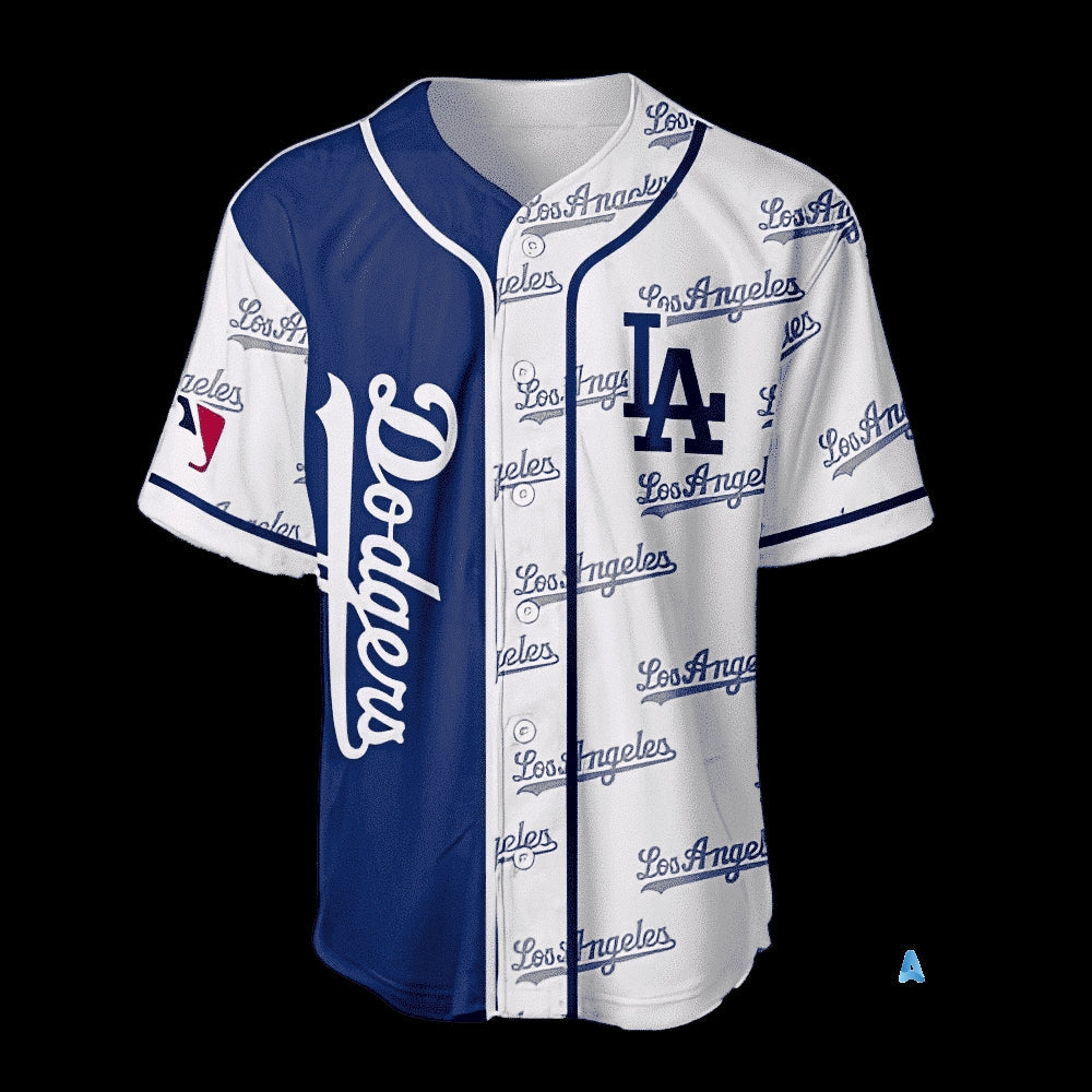 Los Angeles Dodgers Baseball Jersey Shirt Whte Blue Custom Name And Number La Dodgers 2024 All Over Printed Uniform Shirts Mlb Shop Gift For Shohei Ohtani Fans baseball jersey product view 1