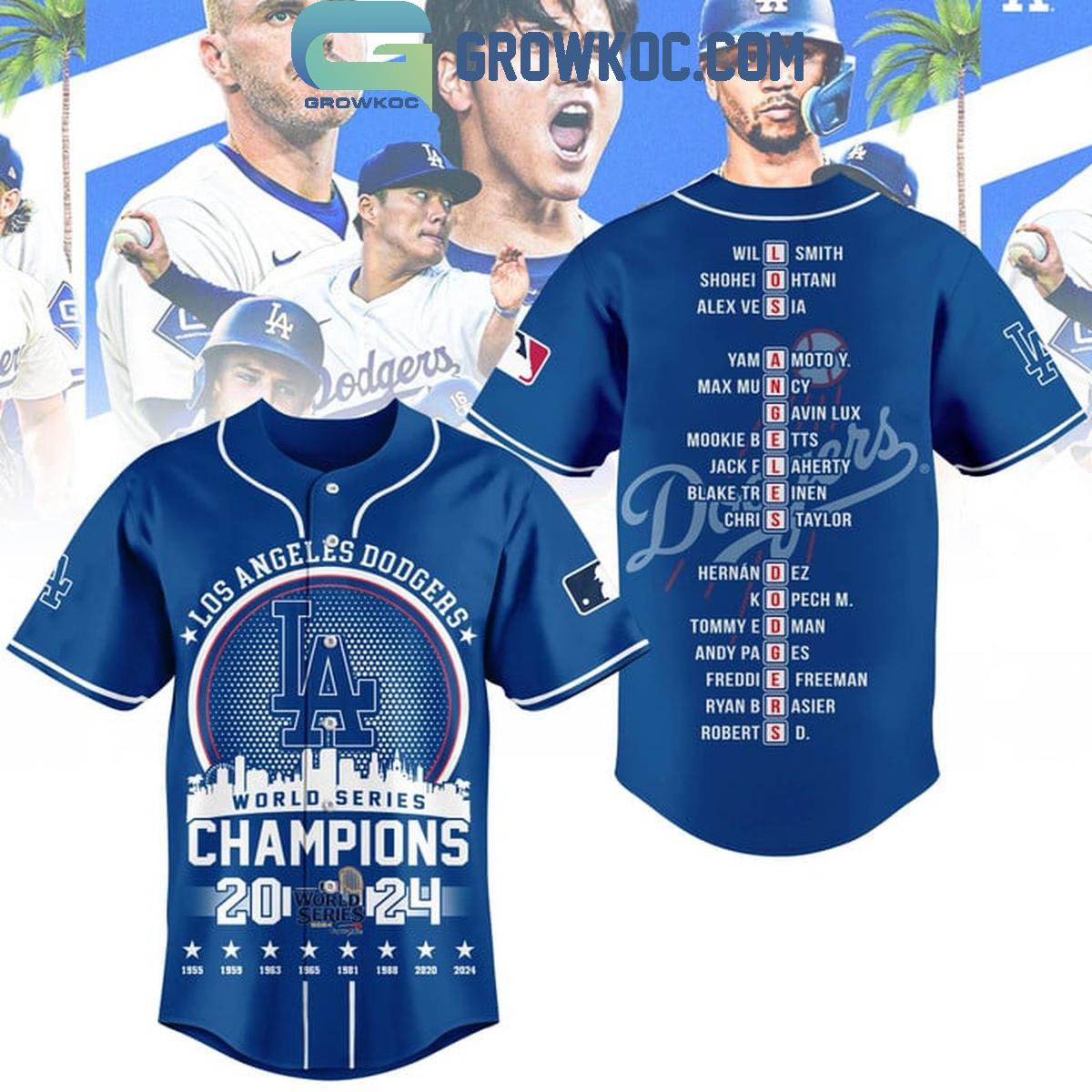 Los Angeles Dodgers Champions World Series 2024 Go Dodgers Fan Baseball Jersey baseball jersey product view 1