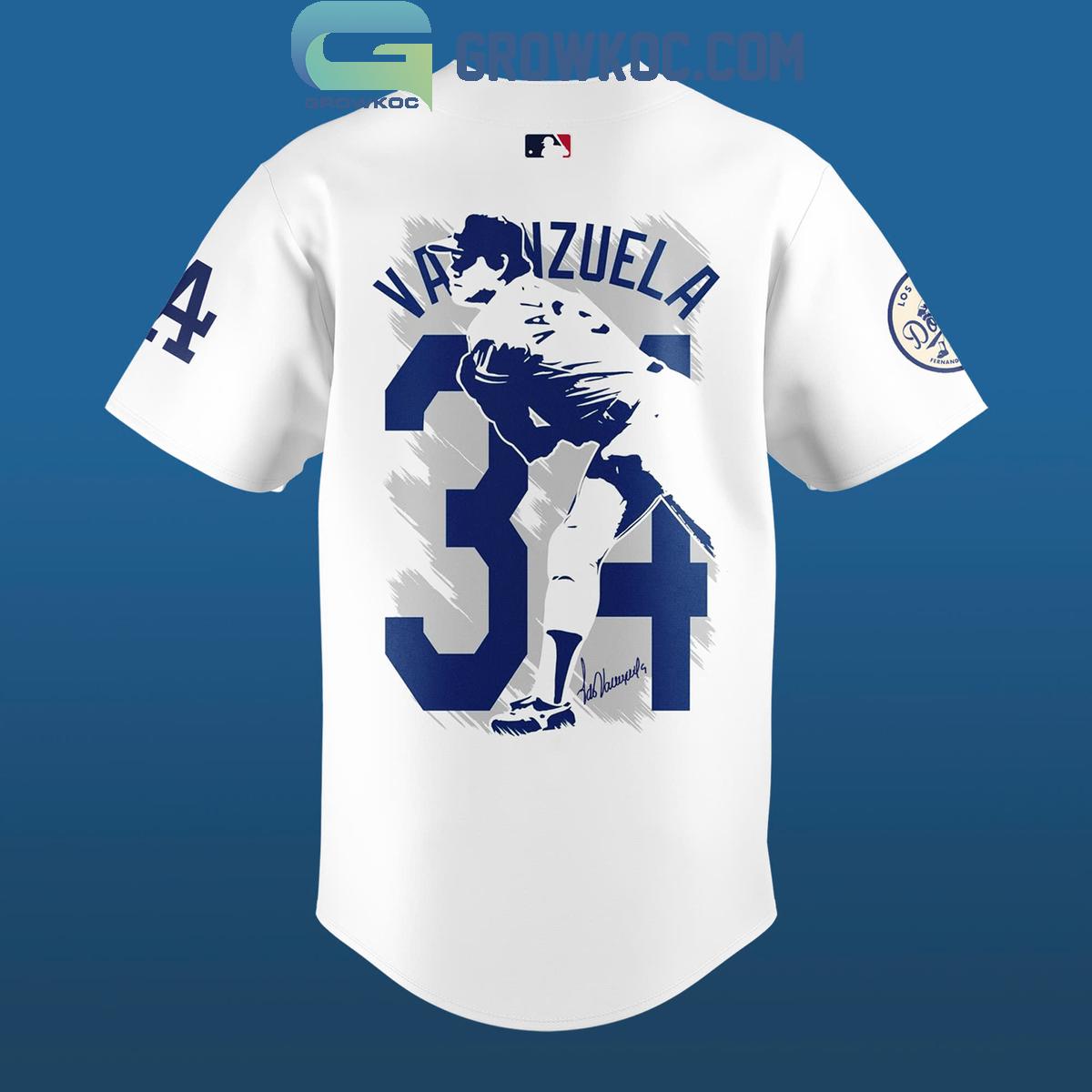 Los Angeles Dodgers Fernando Valenzuela Forever No. 34 Baseball Jersey baseball jersey product view 3