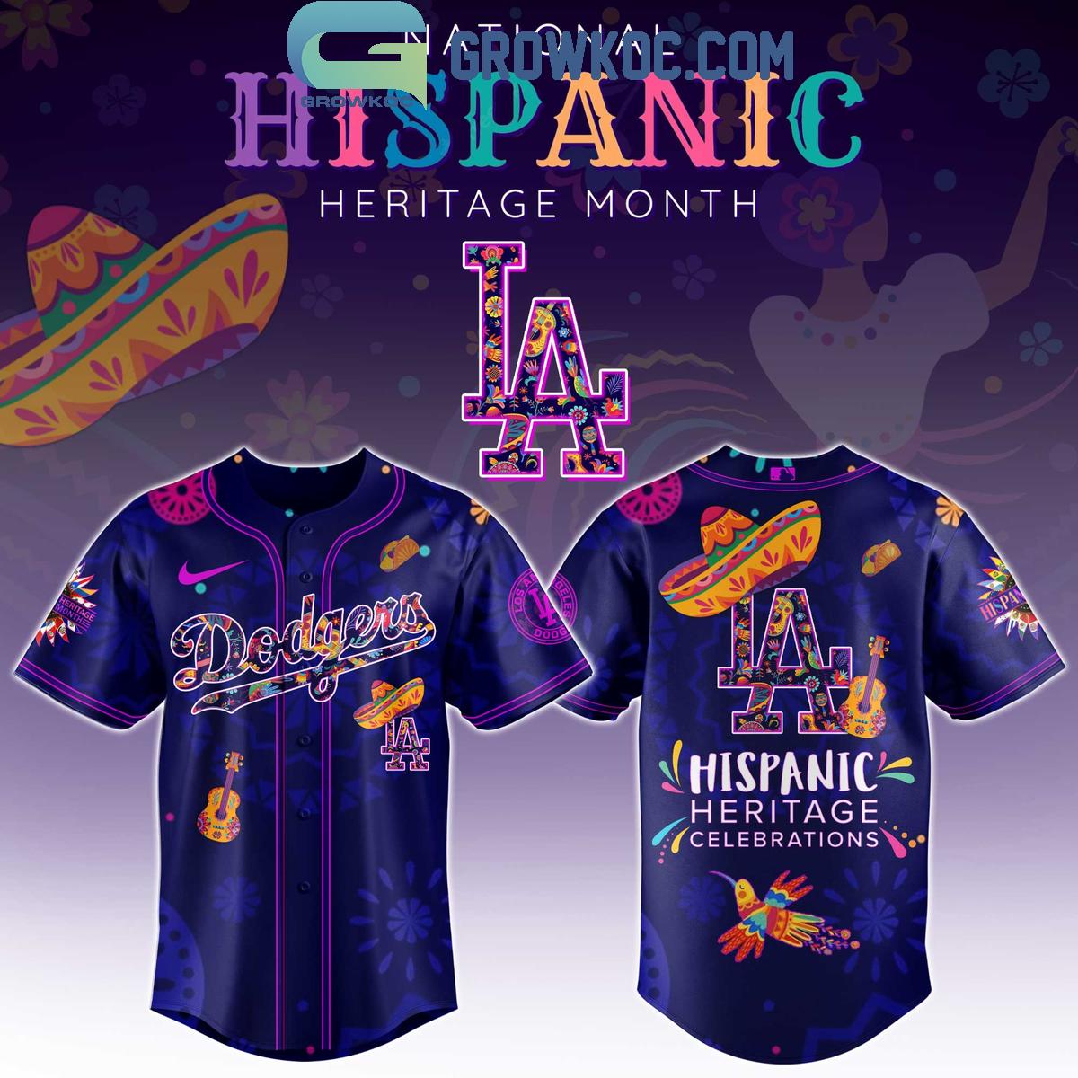 Los Angeles Dodgers Hispanic Heritage Celebrations 2025 Baseball Jersey baseball jersey product view 1