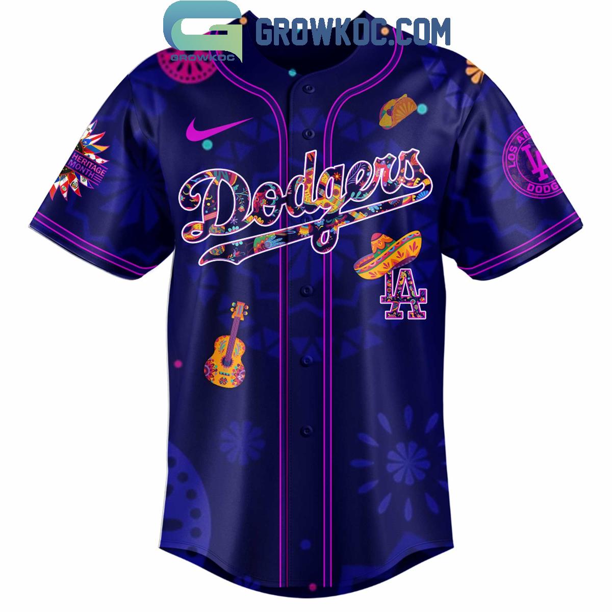 Los Angeles Dodgers Hispanic Heritage Celebrations 2025 Baseball Jersey baseball jersey product view 2