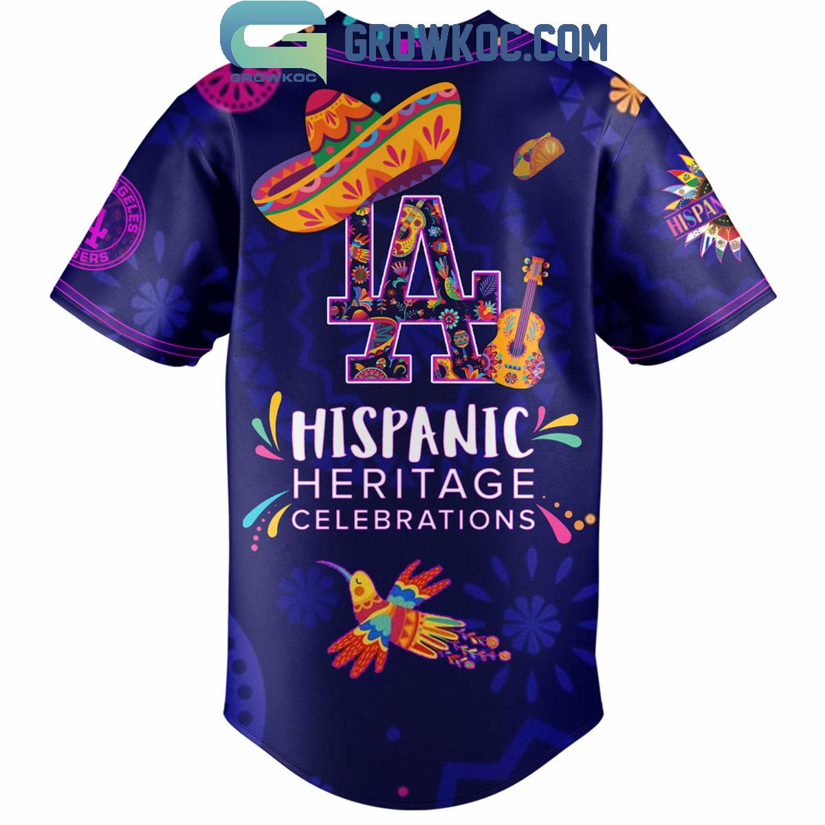 Los Angeles Dodgers Hispanic Heritage Celebrations 2025 Baseball Jersey baseball jersey product view 3