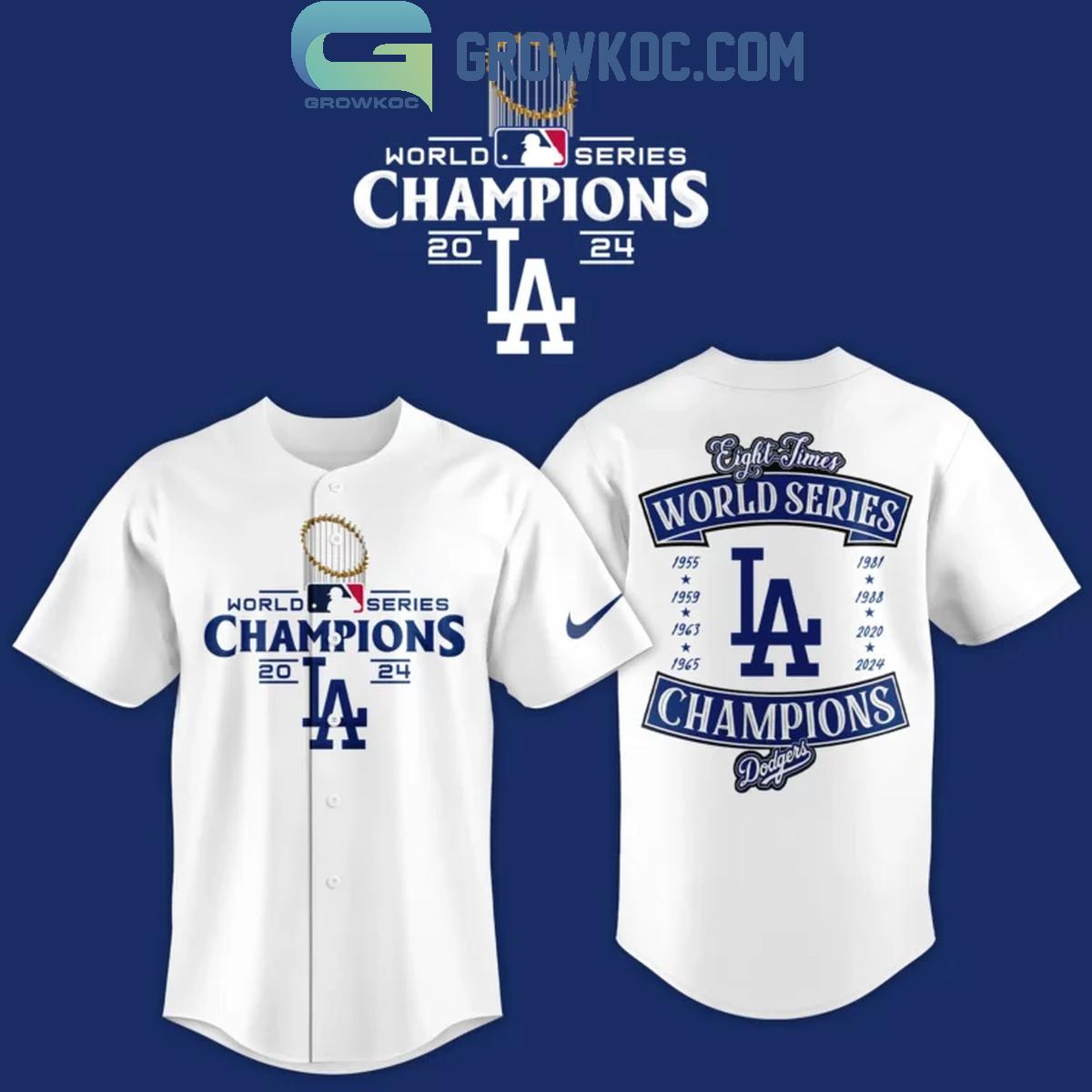 Los Angeles Dodgers LA 2024 World Series Champions 8th Time Baseball Jersey baseball jersey product view 1