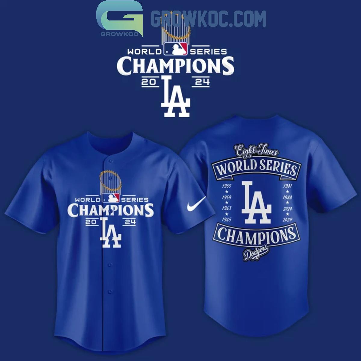 Los Angeles Dodgers LA 2024 World Series Champions 8th Time Baseball Jersey baseball jersey product view 2