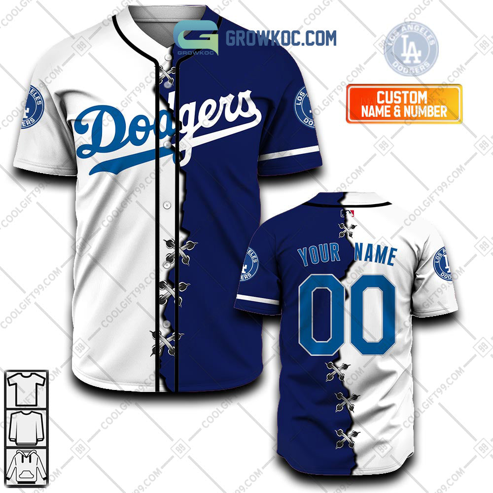 Los Angeles Dodgers MLB Personalized Mix Baseball Jersey baseball jersey product view 1
