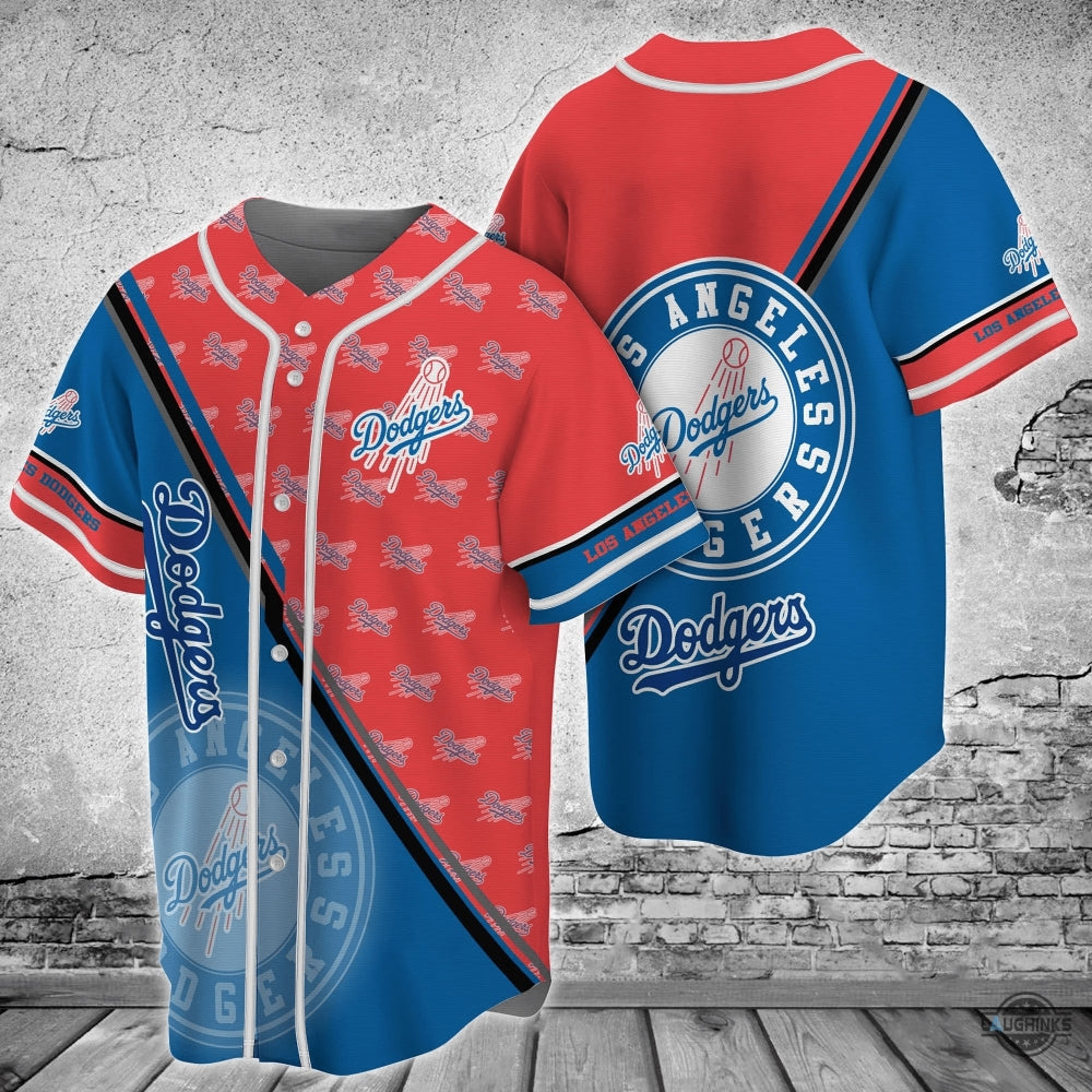 Los Angeles Dodgers Mlb Baseball Jersey Shirt Red And Blue La Dodgers 2024 All Over Printed Uniform Shirts Mlb Shop Gift For Shohei Ohtani Fans baseball jersey product view 1