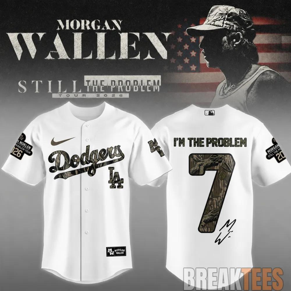 Los Angeles Dodgers Morgan Wallen Still The Problem Tour 2026 Baseball Jersey baseball jersey product view 1