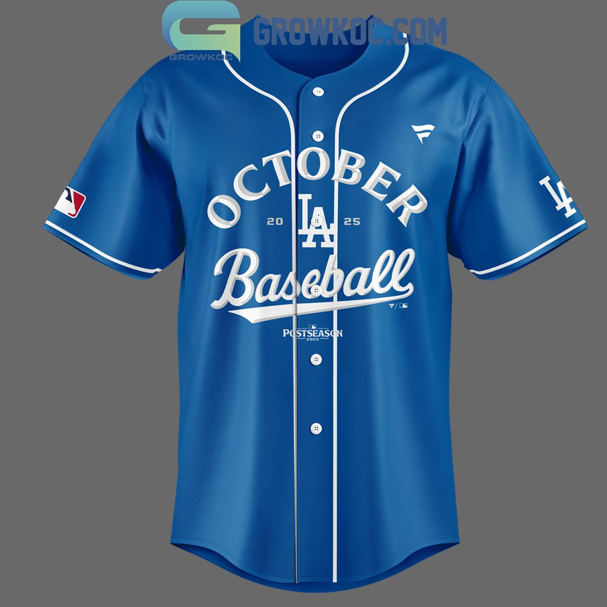 Los Angeles Dodgers October Clinched 2025 Baseball Jersey baseball jersey product view 1