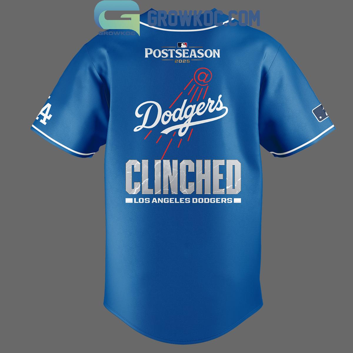 Los Angeles Dodgers October Clinched 2025 Baseball Jersey baseball jersey product view 2