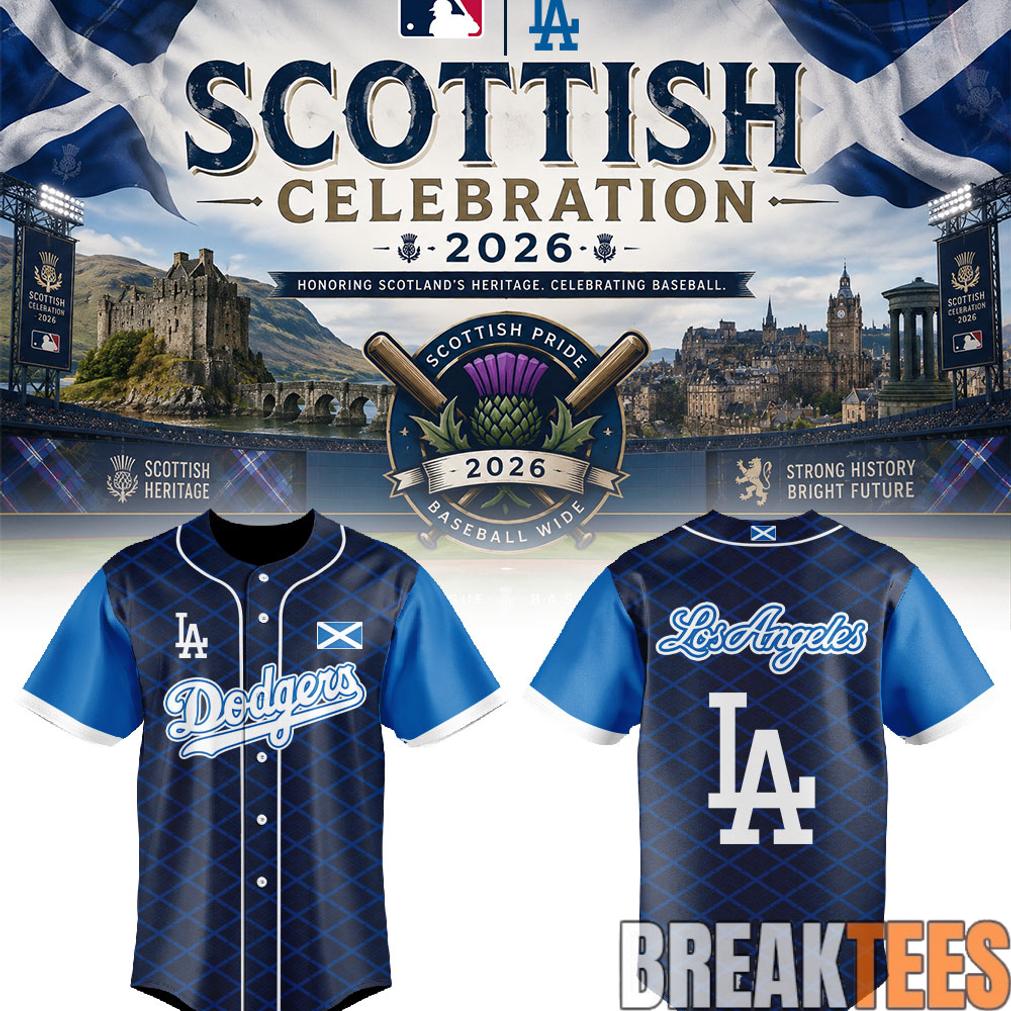 Los Angeles Dodgers Scottish Celebration 2026 Baseball Jersey baseball jersey product view 1