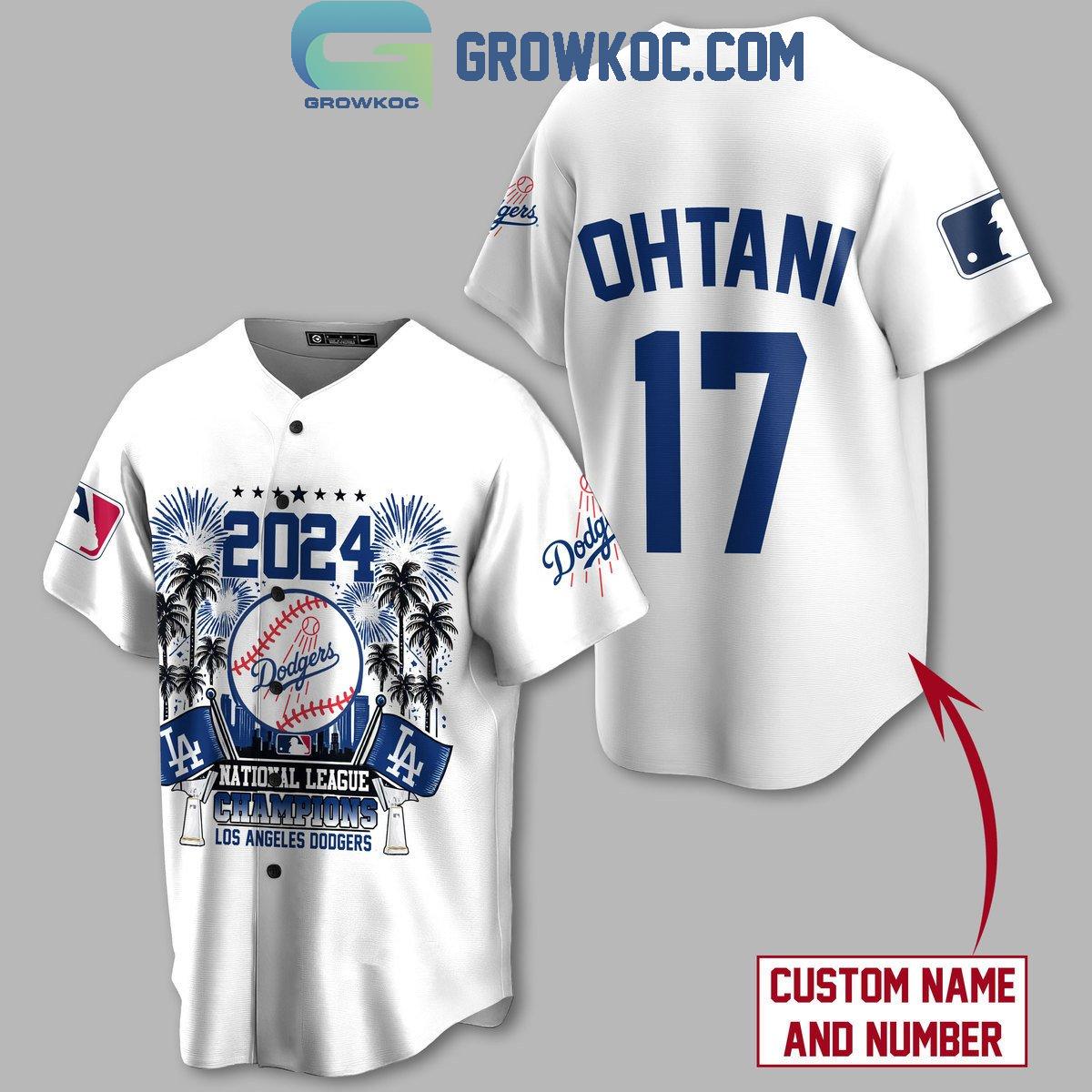 Los Angeles Dodgers Shohei Ohtani 2024 National League Champions Baseball Jersey baseball jersey product view 1