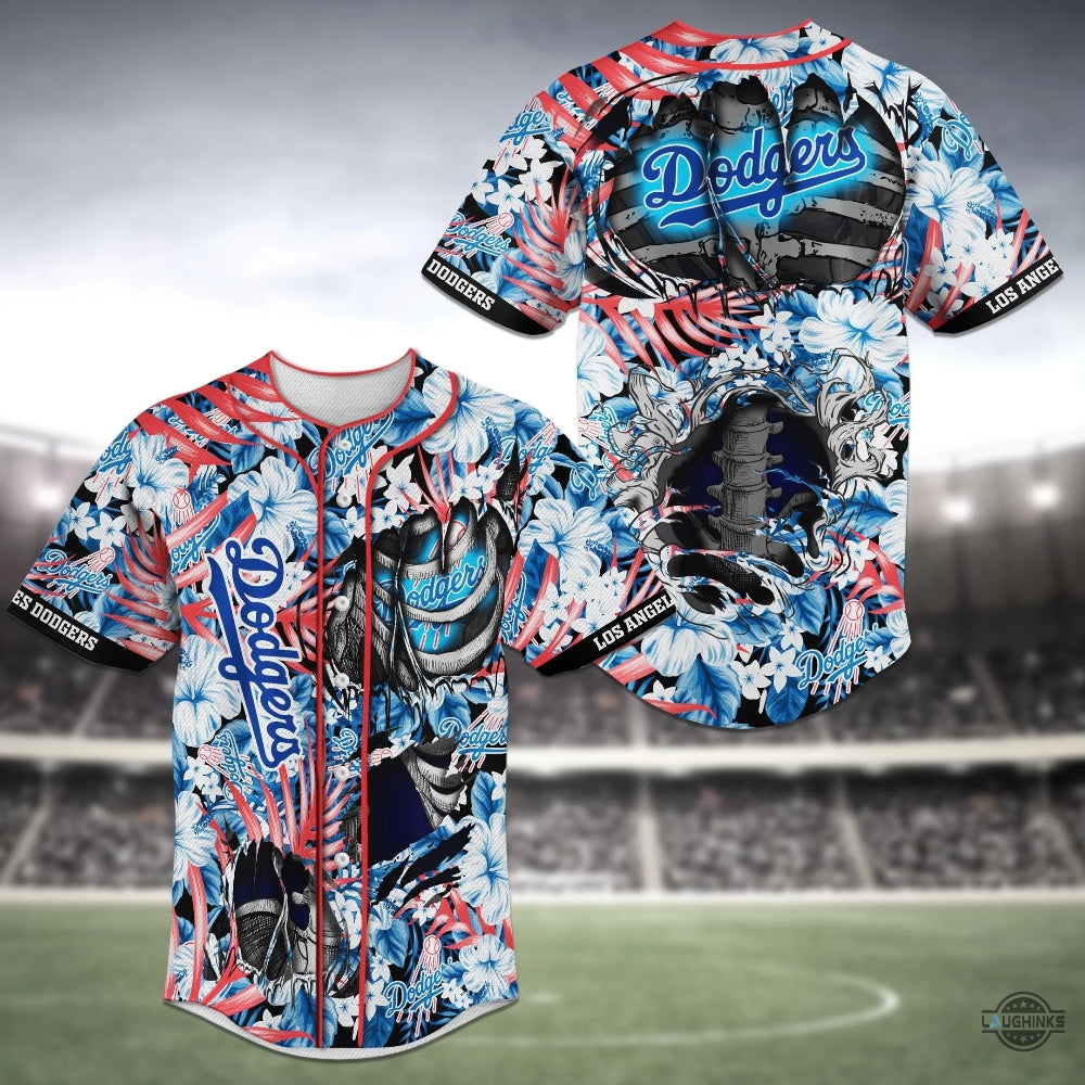 Los Angeles Dodgers Skeleton Baseball Jersey Shirts Rib Bone La Dodgers 2024 All Over Printed Uniform Shirts Mlb Shop Gift For Shohei Ohtani Fans baseball jersey product view 1