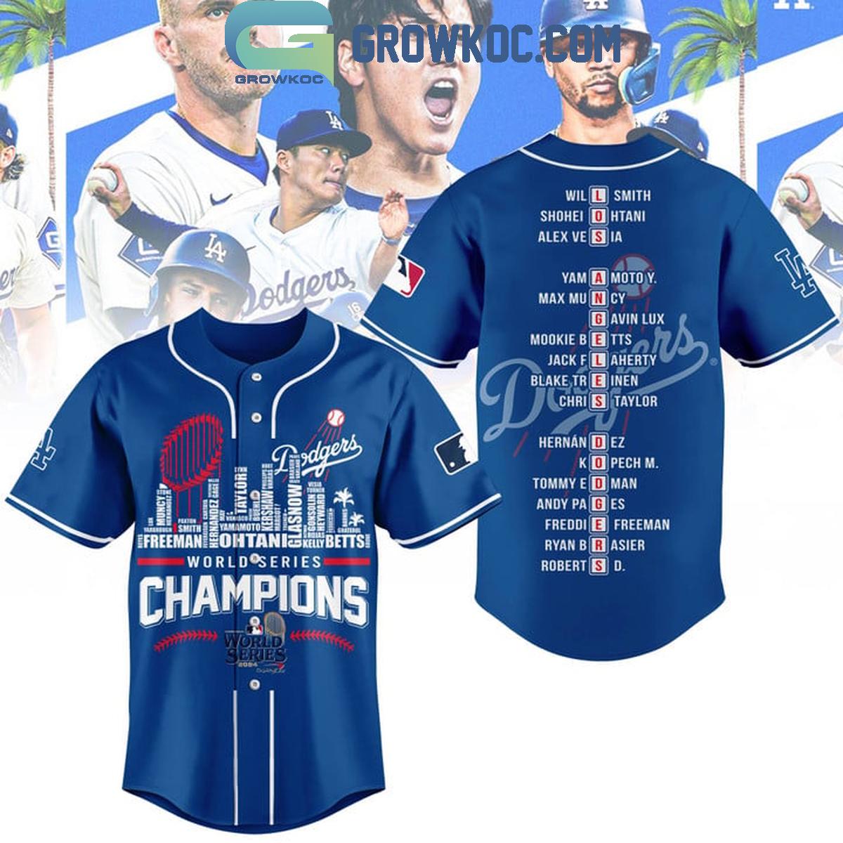 Los Angeles Dodgers World Series 2024 Champions Time To Win Baseball Jersey baseball jersey product view 1