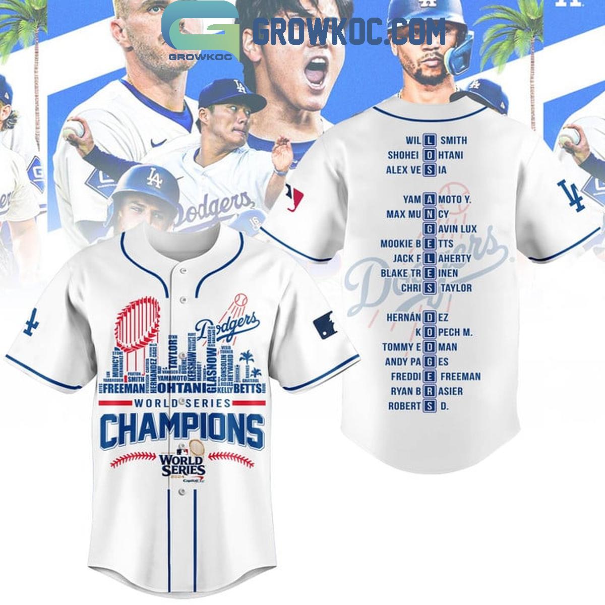 Los Angeles Dodgers World Series 2024 Champions Time To Win Baseball Jersey baseball jersey product view 2