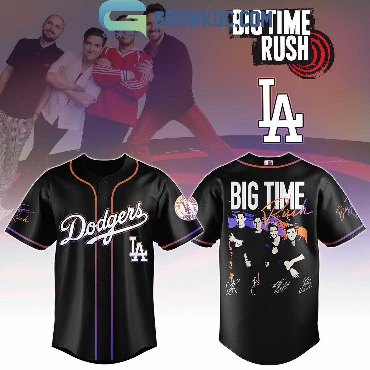 Los Angeles Dodgers x Big Time Rush Tour 2025 Baseball Jersey baseball jersey product view 1