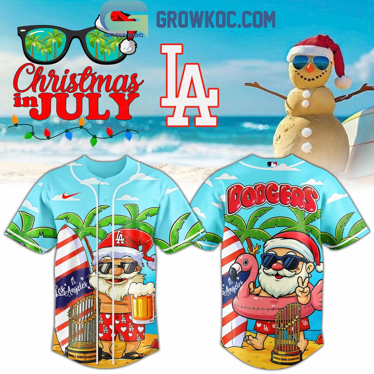 Los Angeles Dodgers x Christmas in July 2025 Baseball Jersey baseball jersey product view 1