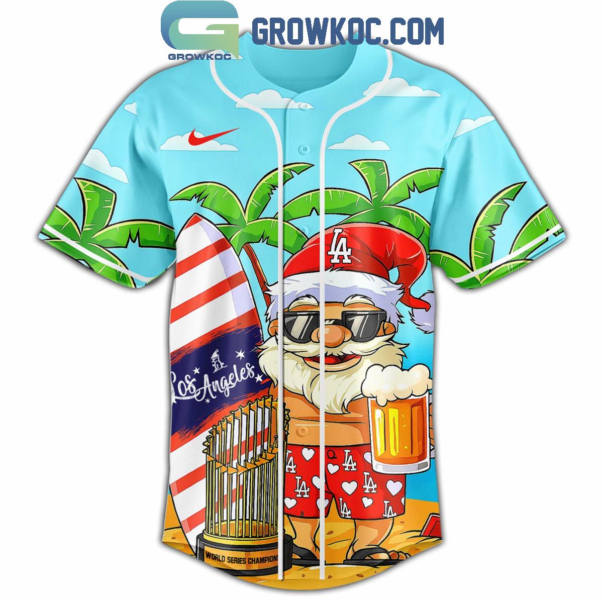 Los Angeles Dodgers x Christmas in July 2025 Baseball Jersey baseball jersey product view 2