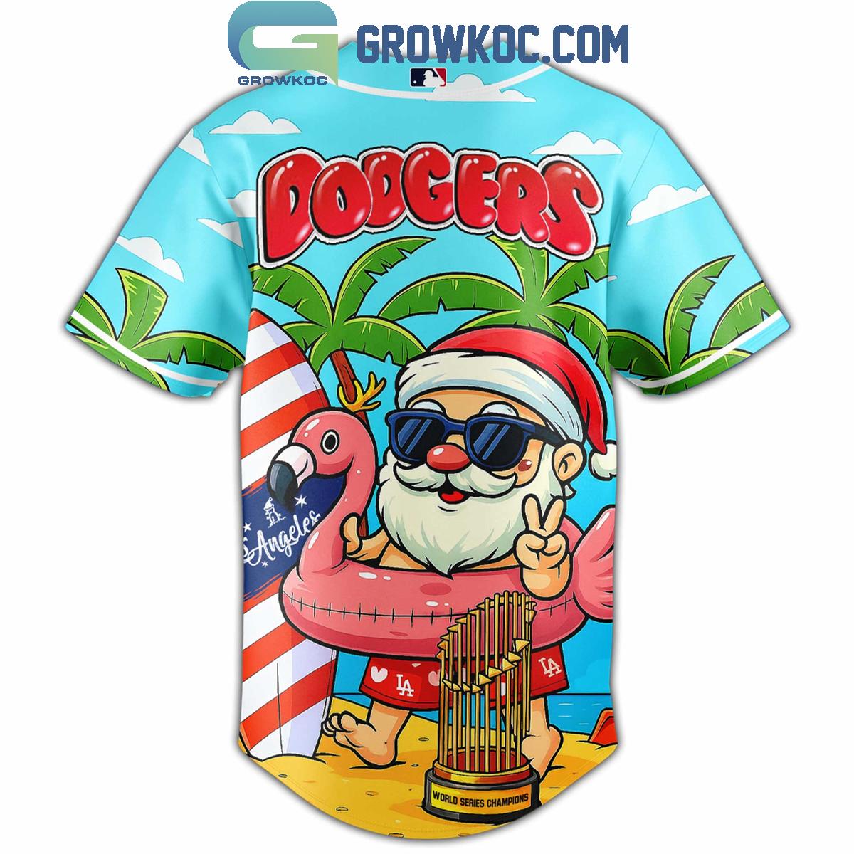 Los Angeles Dodgers x Christmas in July 2025 Baseball Jersey baseball jersey product view 3