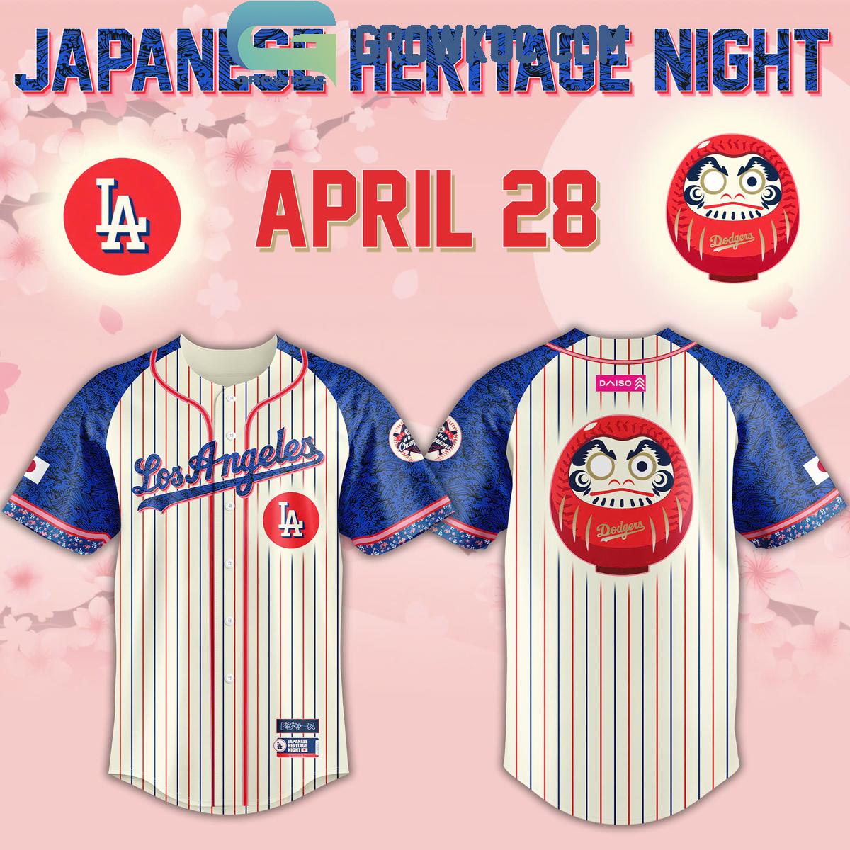 Los Angeles Dodgers x Japanese Heritage Night Baseball Jersey baseball jersey product view 1