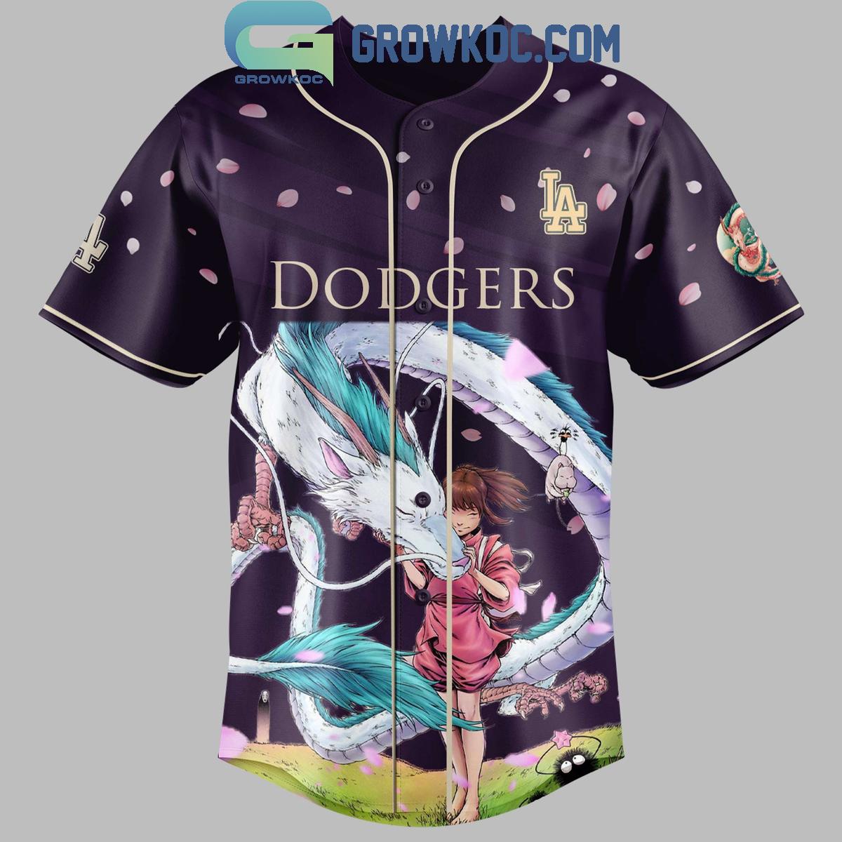 Los Angeles Dodgers x Spirited Away Studio Ghibli 2025 Baseball Jersey baseball jersey product view 2