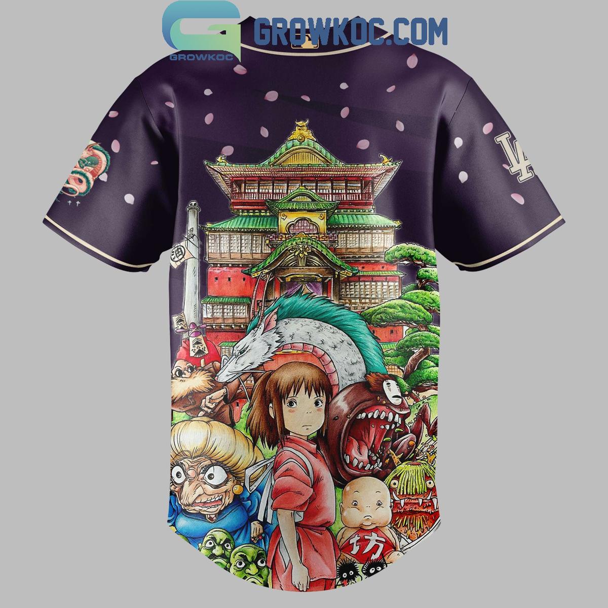 Los Angeles Dodgers x Spirited Away Studio Ghibli 2025 Baseball Jersey baseball jersey product view 3