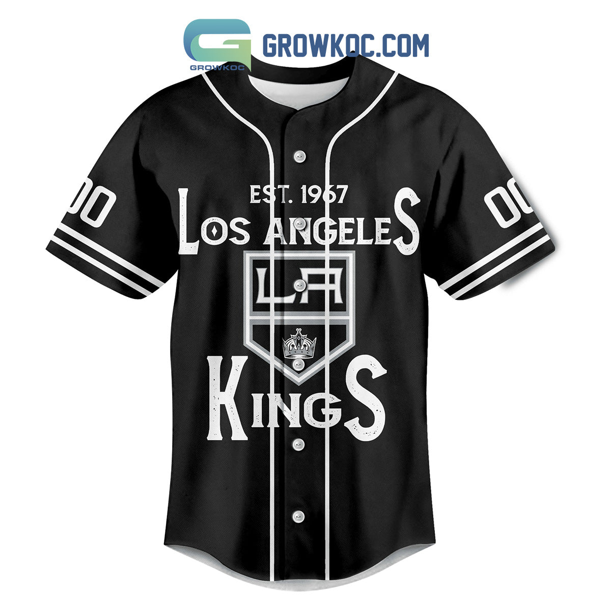 Los Angeles Kings LA Est 1967 Personalized Baseball Jersey baseball jersey product view 2