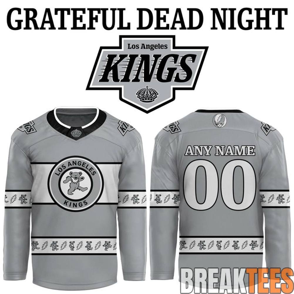 Los Angeles Kings x Grateful Dead Night 2026 Custom Hockey Jersey Unisex T-shirt, Sweatshirt, Hoodie, Long Sleeve Tee - T-Shirt, Sweatshirt, Hoodie