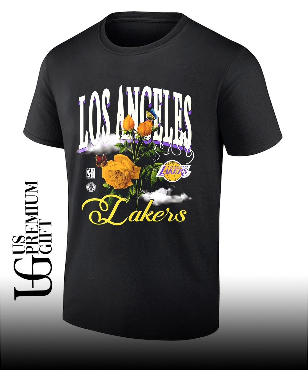 Los Angeles Lakers NBA Floral graphic shirt Unisex T-shirt, Sweatshirt, Hoodie, Long Sleeve Tee - T-Shirt, Sweatshirt, Hoodie
