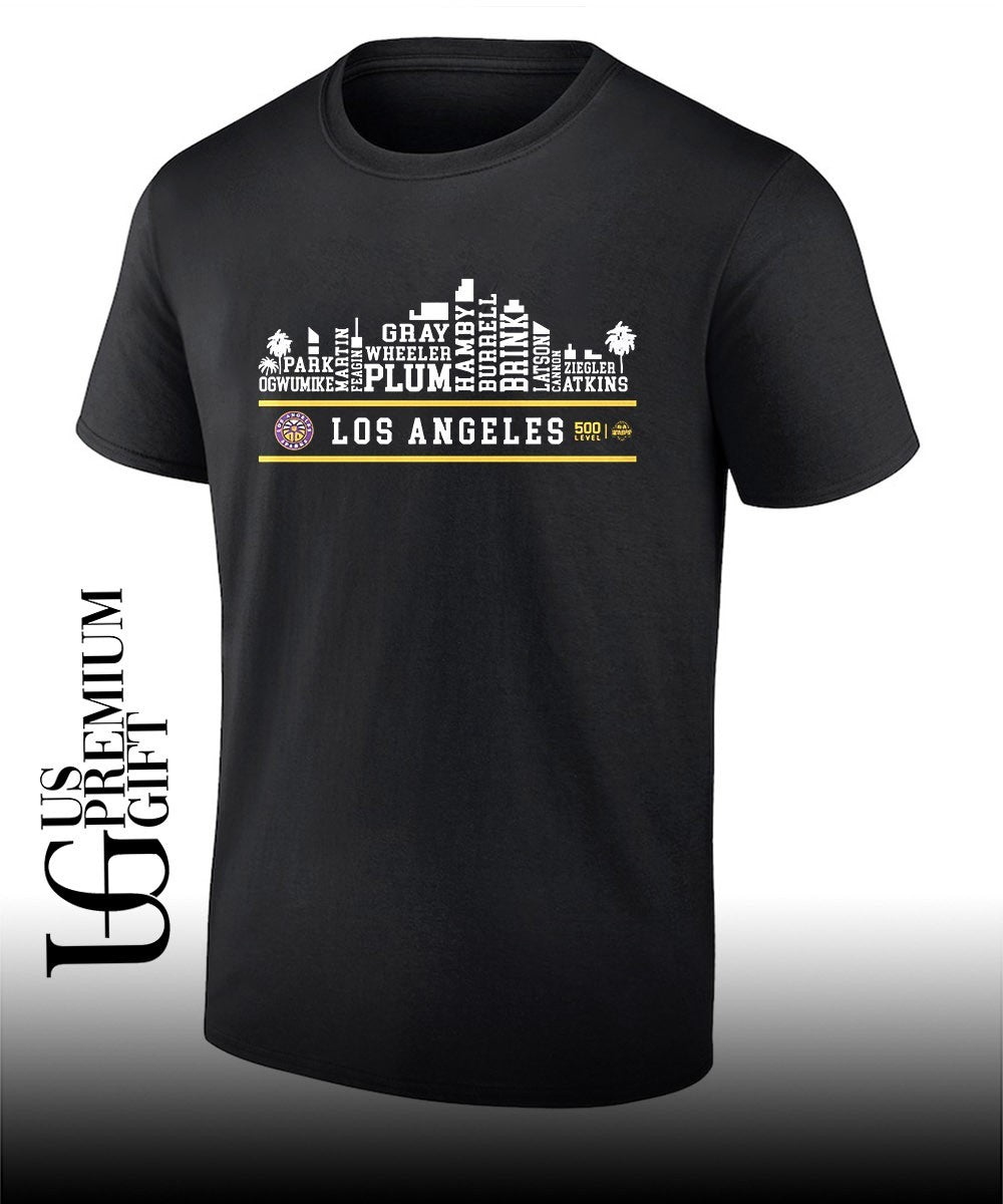 Los Angeles Sparks 2026 player names Skyline City shirt Unisex T-shirt, Sweatshirt, Hoodie, Long Sleeve Tee - T-Shirt, Sweatshirt, Hoodie