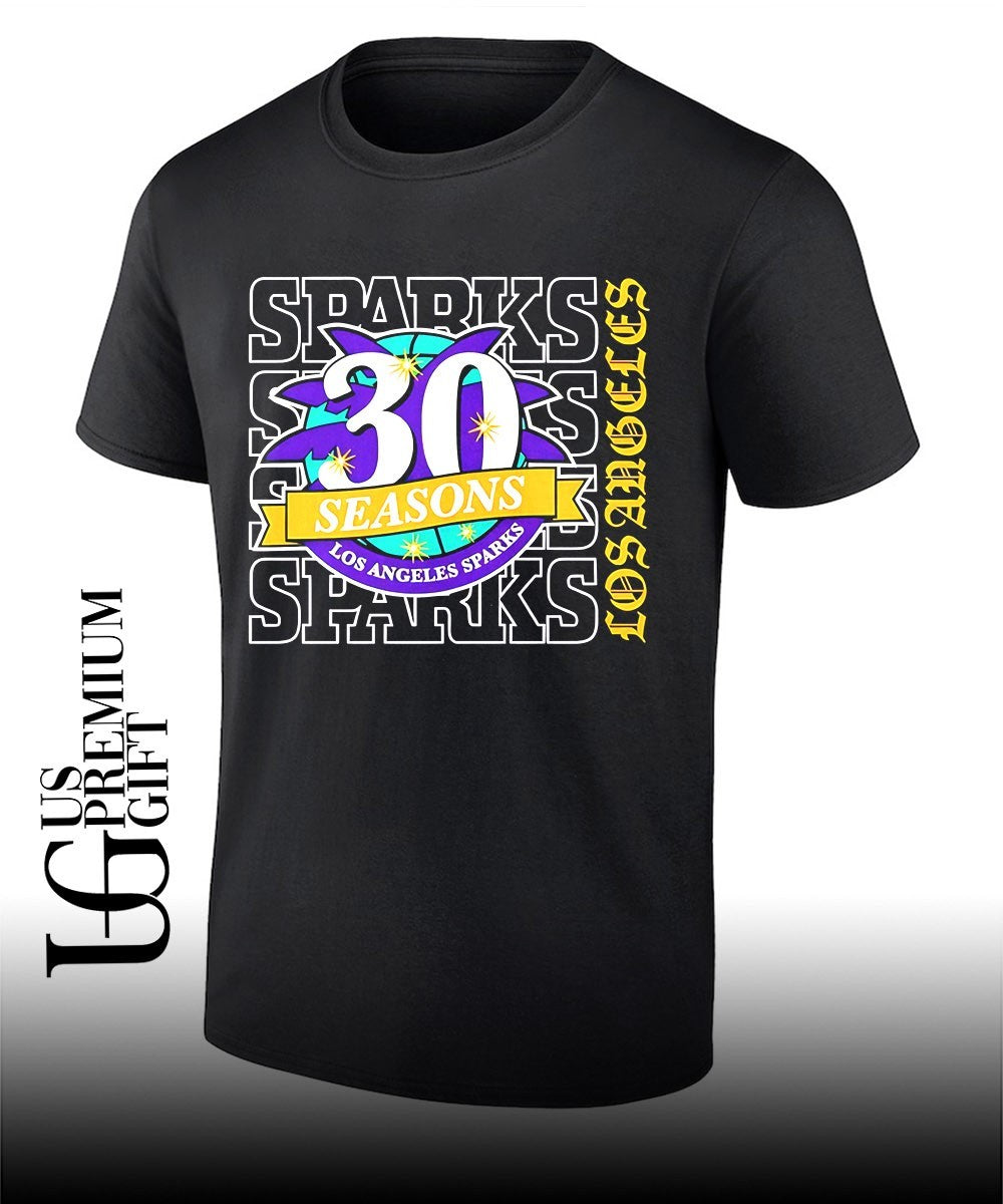 Los Angeles Sparks 30 Season in Los Angeles logo shirt Unisex T-shirt, Sweatshirt, Hoodie, Long Sleeve Tee - T-Shirt, Sweatshirt, Hoodie