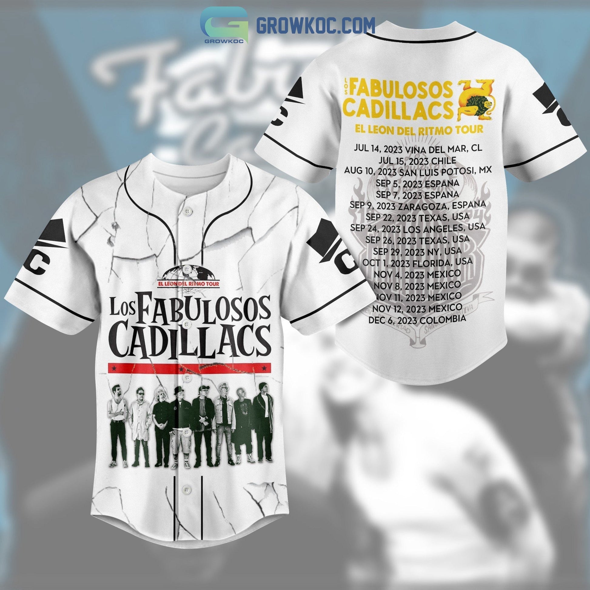 Los Fabulosos Cadillacs El Leon Del Ritmo Tour Personalized Baseball Jersey baseball jersey product view 1