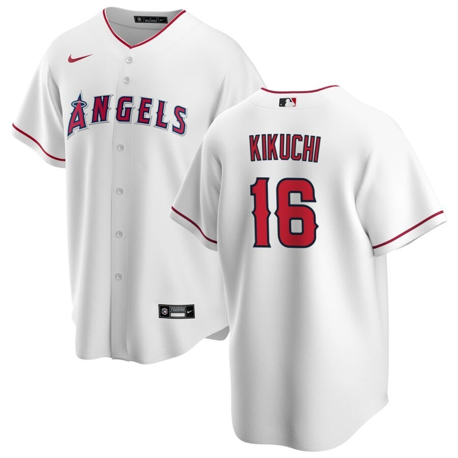Los Angeles Angels #16 Yusei Kikuchi White Baseball Jersey baseball jersey product view 1