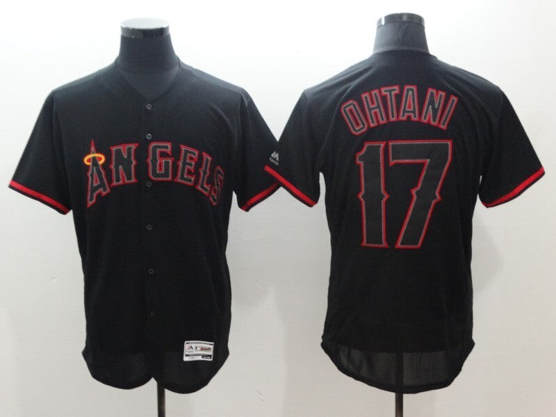 Los Angeles Angels #17 Shohei Ohtani black Elite Adult 6 Baseball Jersey baseball jersey product view 1