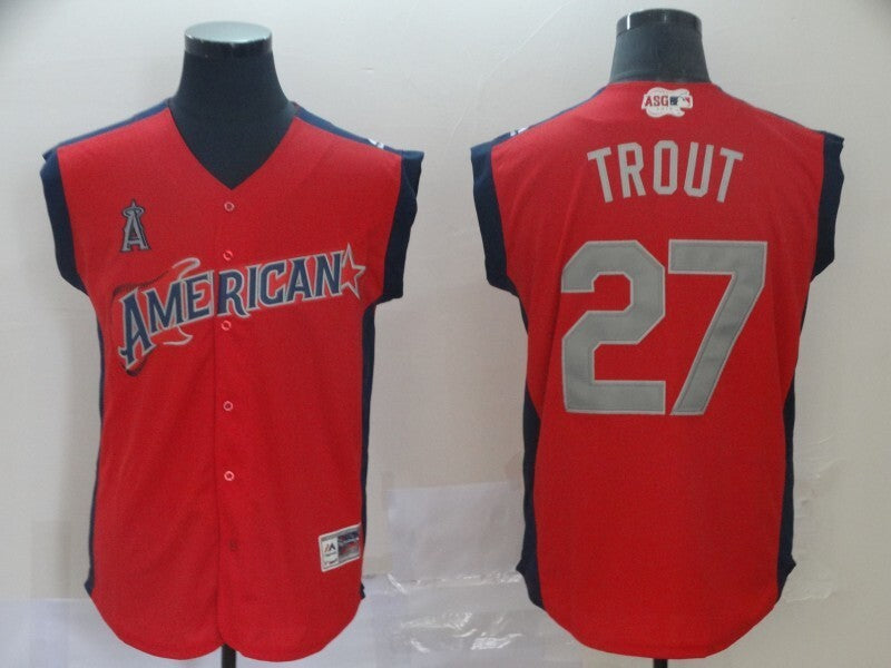 Los Angeles Angels #27 Mike Trout Baseball Jersey baseball jersey product view 1