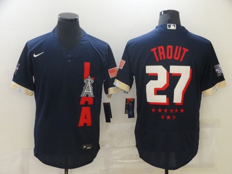 Los Angeles Angels #27 Mike Trout All-Star Elite 197 Baseball Jersey baseball jersey product view 1