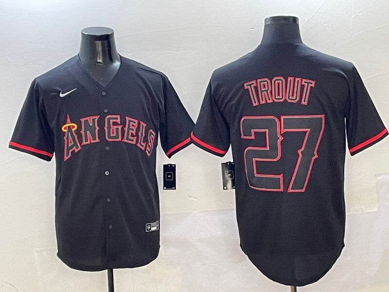 Los Angeles Angels #27 Mike Trout Angels 27# Lights Out Adult Baseball Jersey baseball jersey product view 1