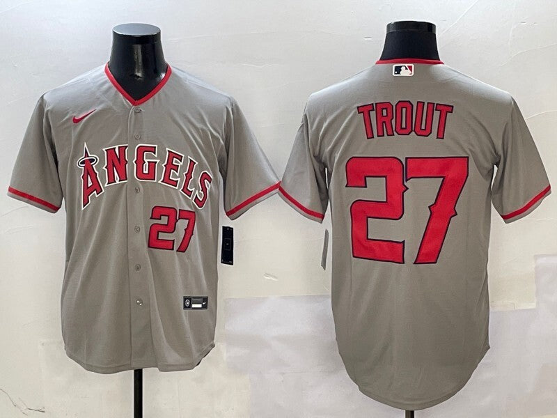 Los Angeles Angels #27 Mike Trout Angels Adult Style 1 Baseball Jersey baseball jersey product view 1