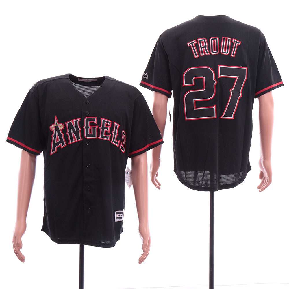 Los Angeles Angels #27 Mike Trout Style 1 Baseball Jersey baseball jersey product view 1