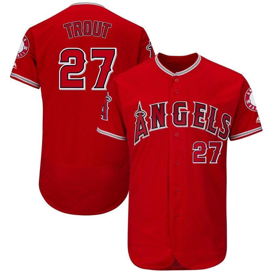 Los Angeles Angels #27 Mike Trout Style 9 Baseball Jersey baseball jersey product view 1