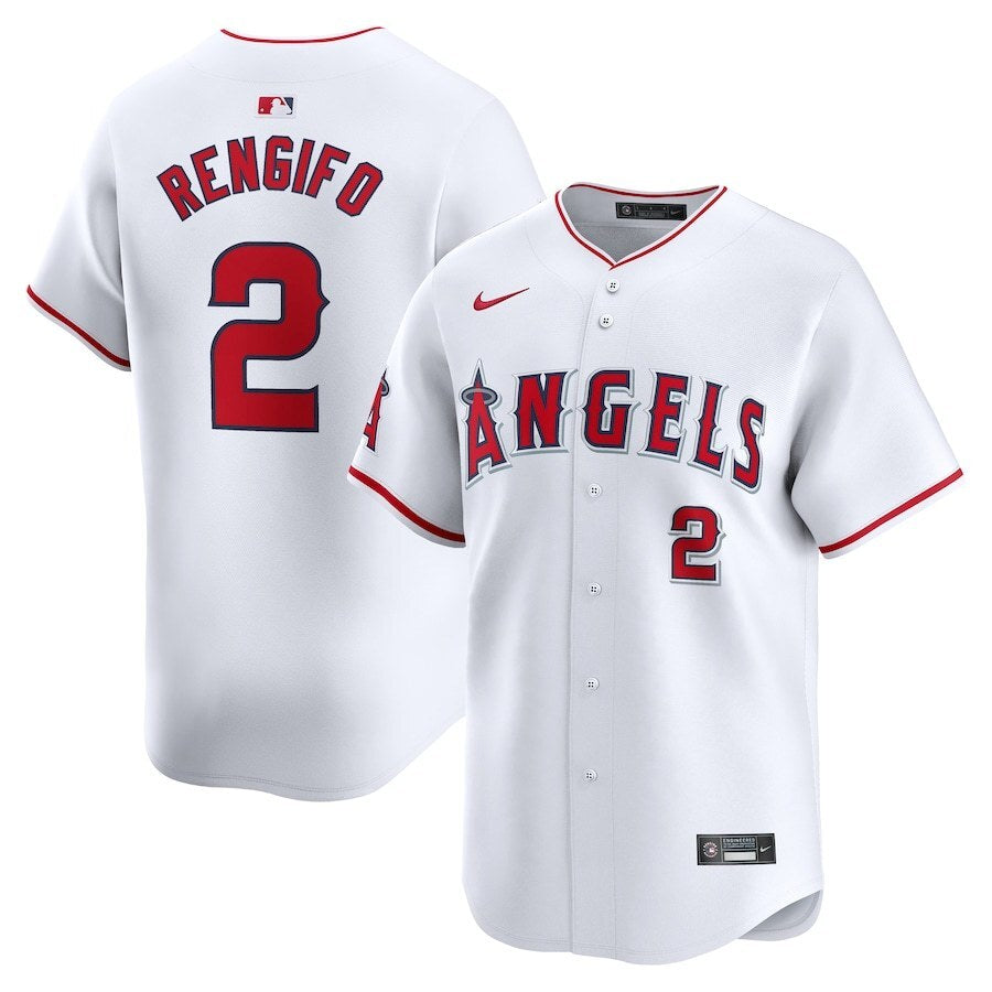 Los Angeles Angels #2 Luis Rengifo Home Limited Player Jersey - White Baseball Jersey baseball jersey product view 1