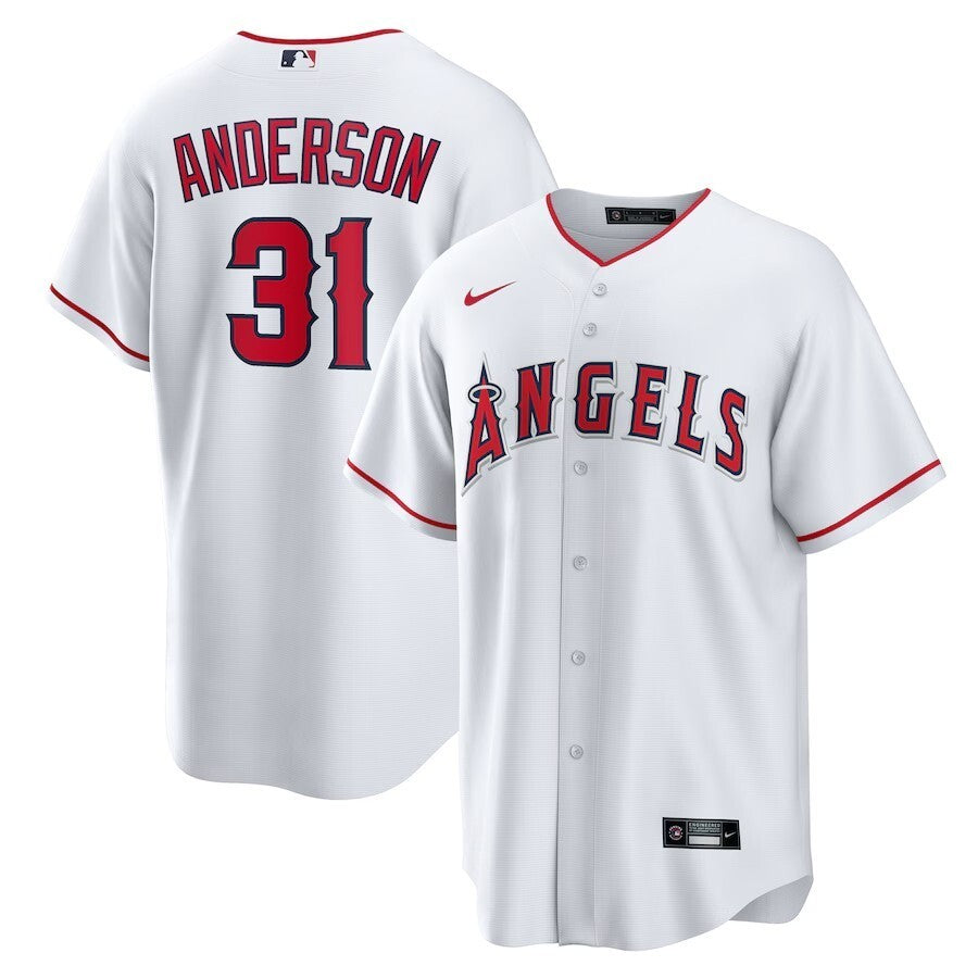 Los Angeles Angels #31 Tyler Anderson Home Replica Jersey - White Baseball Jersey baseball jersey product view 1