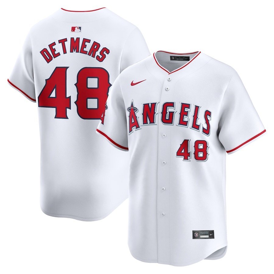 Los Angeles Angels #48 Reid Detmers Home Limited Player Jersey - White Style 2 Baseball Jersey baseball jersey product view 1