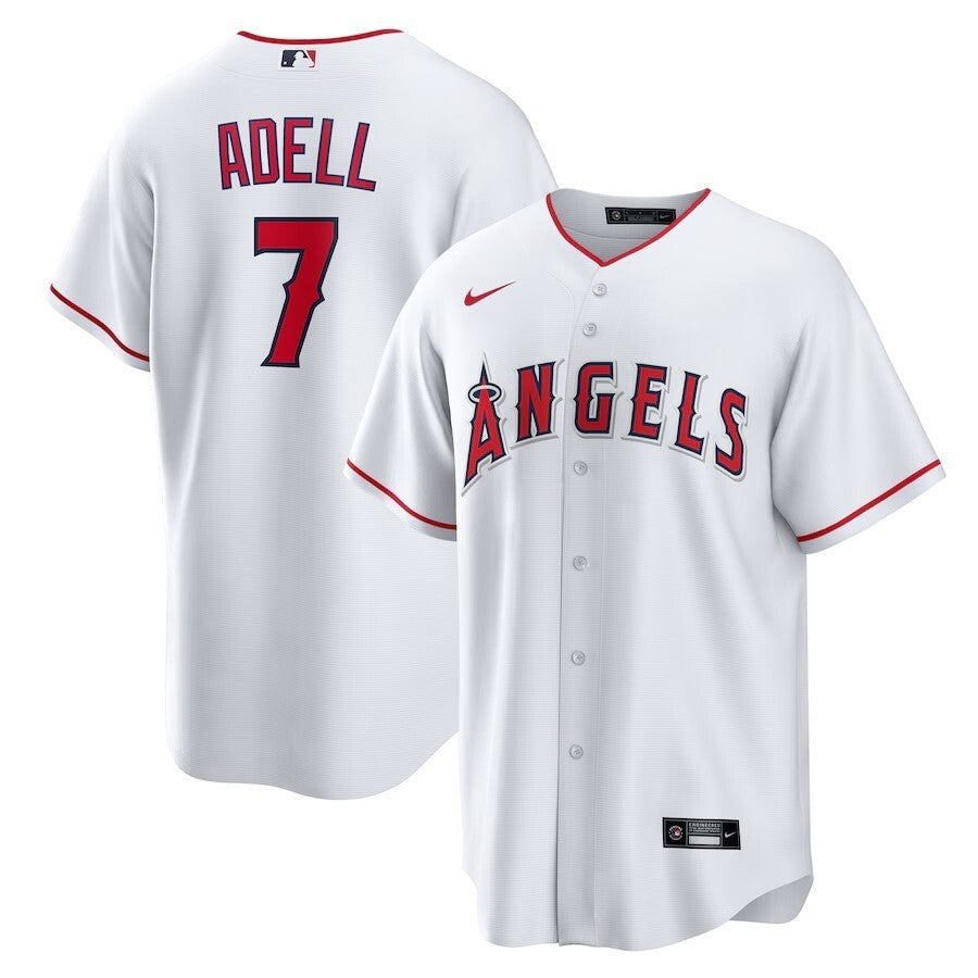 Los Angeles Angels #7 Jo Adell Home Replica Jersey - White Style 1 Baseball Jersey baseball jersey product view 1