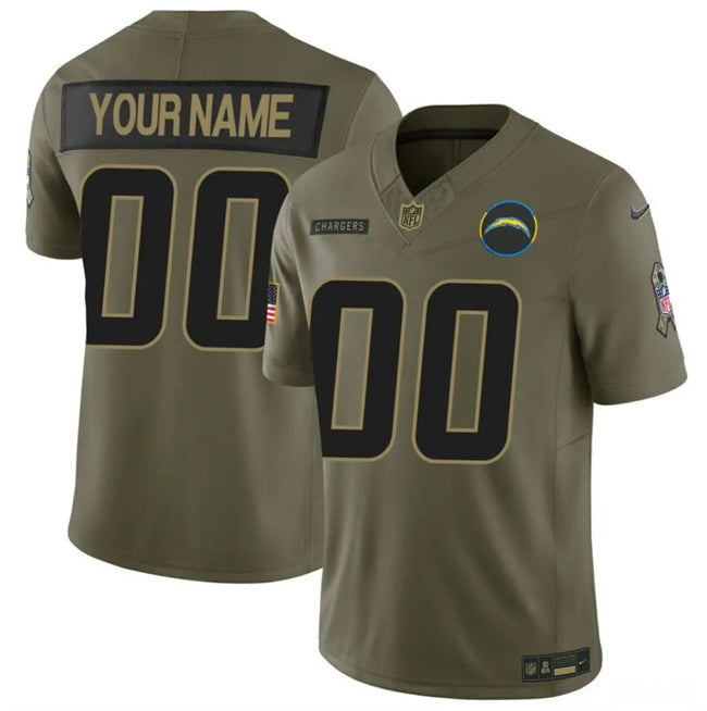 Los Angeles Chargers Active Player Custom Olive 2025 F.U.S.E. Salute to Service Football Jersey football jersey product view 1
