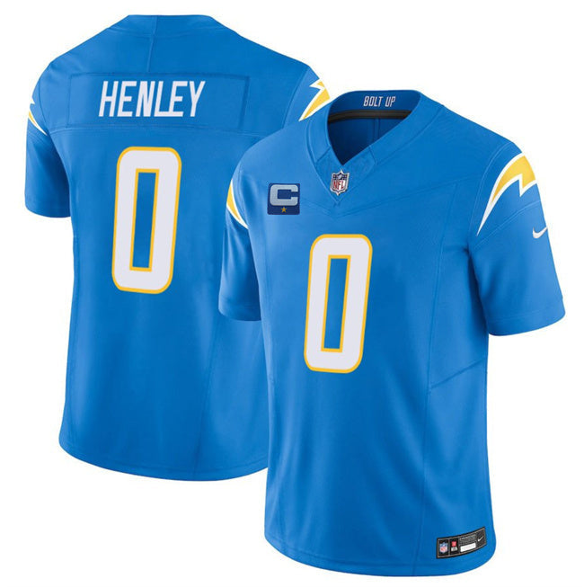 Los Angeles Chargers #0 Daiyan Henley Blue 2025 F.U.S.E With 1-Star C Patch Vapor Football Jersey football jersey product view 1