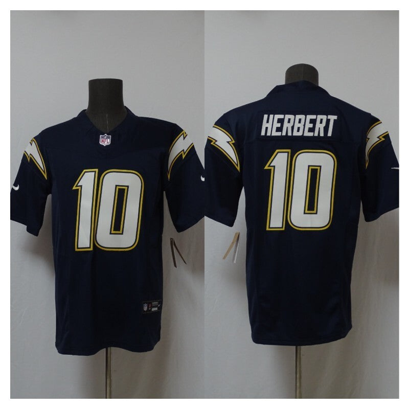 Los Angeles Chargers #10 Justin Herbert Lightning 3 Edition Style 1 Football Jersey football jersey product view 1