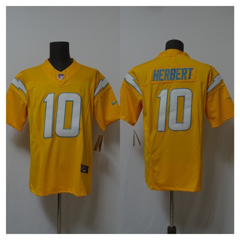 Los Angeles Chargers #10 Justin Herbert Lightning 3 Edition Style 4 Football Jersey football jersey product view 1