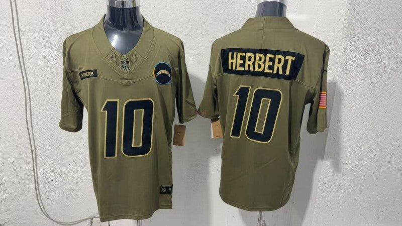 Los Angeles Chargers #10 Justin Herbert Style 1 Football Jersey football jersey product view 1