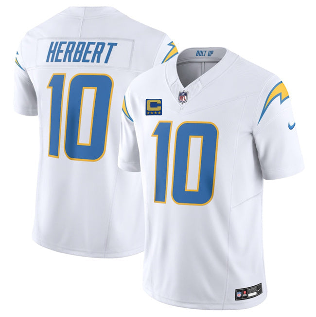 Los Angeles Chargers #10 Justin Herbert White 2025 F.U.S.E With 4-Star C Patch Football Jersey football jersey product view 1