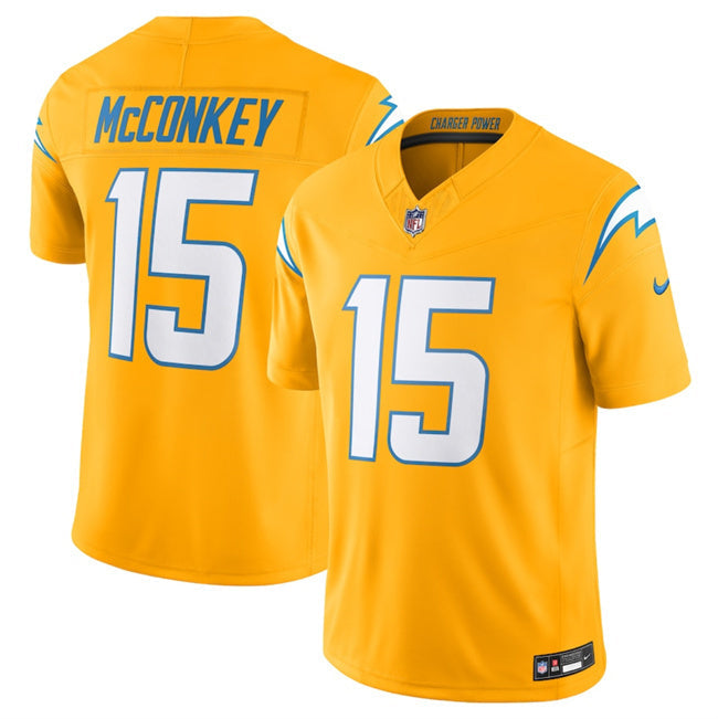 Los Angeles Chargers #15 Ladd McConkey Gold 2025 F.U.S.E. AlternateVapor Limited Football Jersey football jersey product view 1